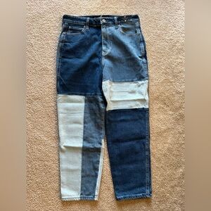Hollister Patchwork High Rise Mom Jeans Size 9S NWT